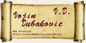 Vojin Dubaković vizit kartica